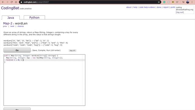 Map-2 (wordlen) Java Tutorial || Codingbat.com смотреть онлайн