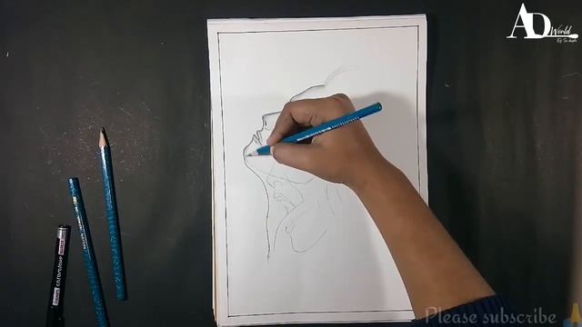 How to draw pencil sketch so beautiful sketch|| double meaning sad girl and angry boy step by ste смотреть онлайн