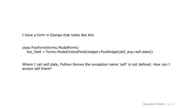 Django : Django form: name 'self' is not defined смотреть онлайн
