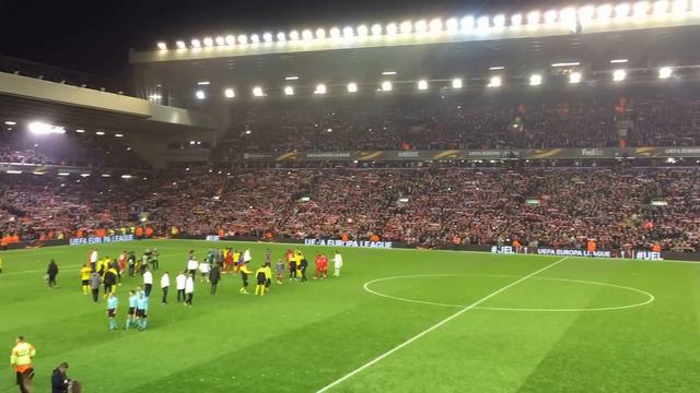 Liverpool 4-3 Borussia Dortmund - Full-time You'll Never Walk Alone