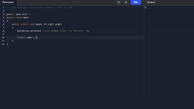 Java Program To Print Even Numbers From 1 To 100. смотреть онлайн