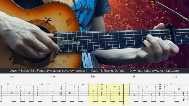 Aqua – Barbie Girl. Fingerstyle Guitar Tabs смотреть онлайн