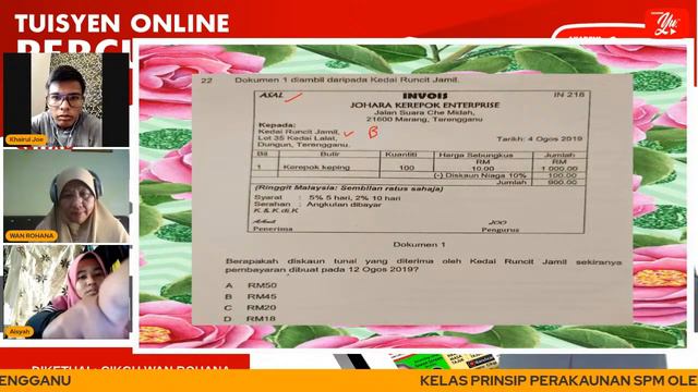 🔴 [LIVE] PRINSIP PERAKAUNAN SPM, KERTAS 1 (SET 8)  OLEH CIKGU WAN ROHANA #19 #TUISYENPERCUMA