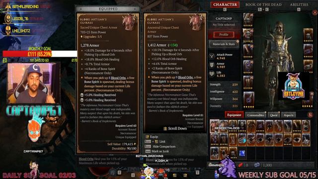DIABLO 4: BLOOD ARTISANS CUIRASS UNIQUE NECROMANCER WEAPON OVERVIEW (SPONSORED BY RATLEY INK LLC) смотреть онлайн