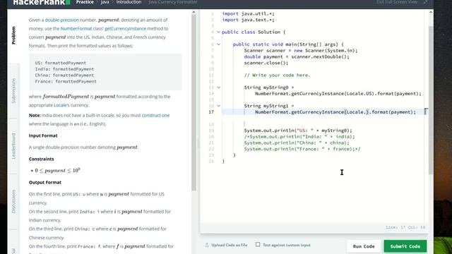 HackerRank: Java Currency Formatter смотреть онлайн