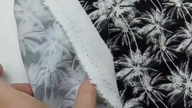 43-6640 Обзор штапеля "Пальмы на черном фоне" из интернет-магазина ГалаТексКлуб смотреть онлайн