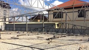 Монтаж ферм 17 м. Металлоконструкции. Строительство ангара 17х33х4