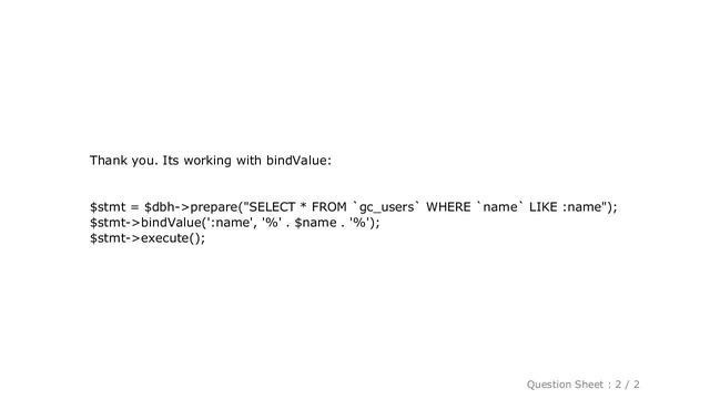 MySQL : pdo prepared statements with wildcards смотреть онлайн
