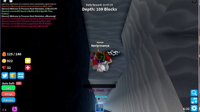 поиск сокровищ в роблокс!симулятор капателя в роблокс! смотреть онлайн