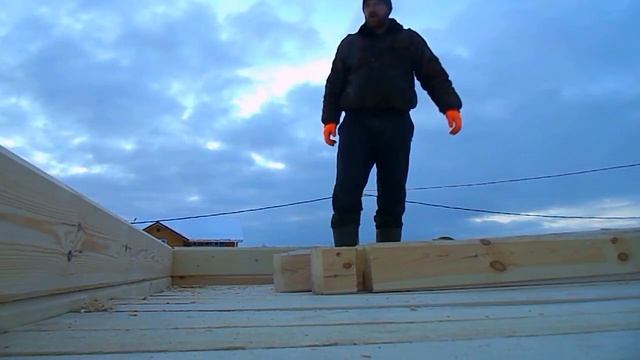 Постройка дома.Установили столбы боковой веранды.#11 смотреть онлайн