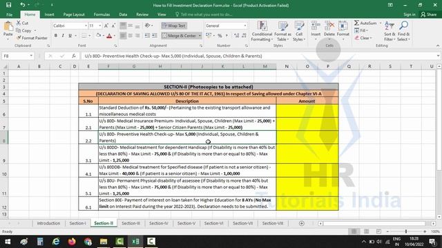 Income Tax Declaration FY 2022-23 || How to Fill Investment Declaration Form? || HR Tutorials India смотреть онлайн