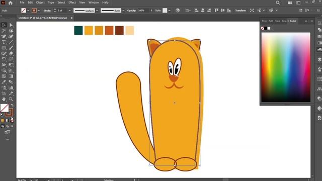 Drawing a cat in 8 minutes | Adobe Illustrator 2022 | Tutorial for the introvert смотреть онлайн