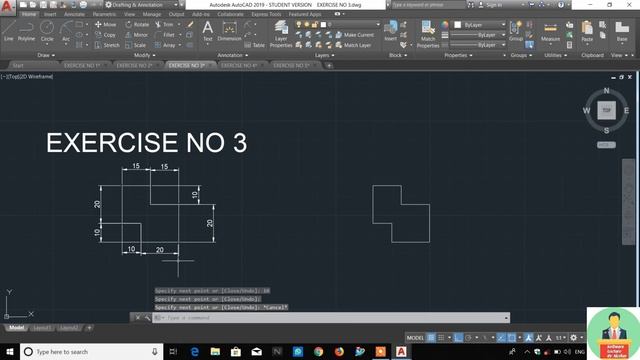 #software_lecture AUTOCAD TUTORIAL BASIC || EXERCISE'S FROM 1 TO 5 IN DETAILS || смотреть онлайн