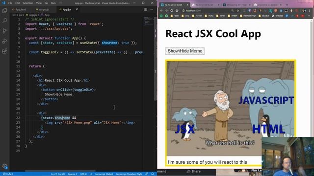 React JSX Tutorial (English) - Advantages over HTML-JS смотреть онлайн