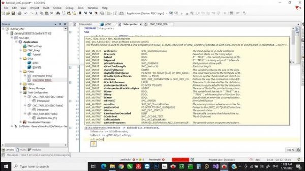 CODESYS Tutorial - SoftMotion CNC using Gcode from NC file