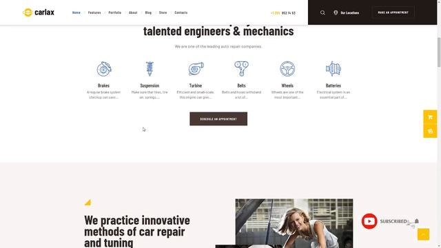 Carlax Car Parts Store amp Auto Service WordPress Theme Finley Brend смотреть онлайн