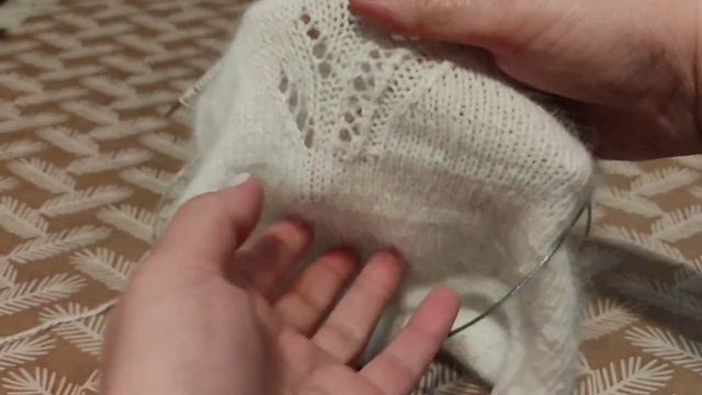 Шапка бини из пуха норки. Мои продвижения. Ажурный узор веточка #ОльгаЗайцева смотреть онлайн