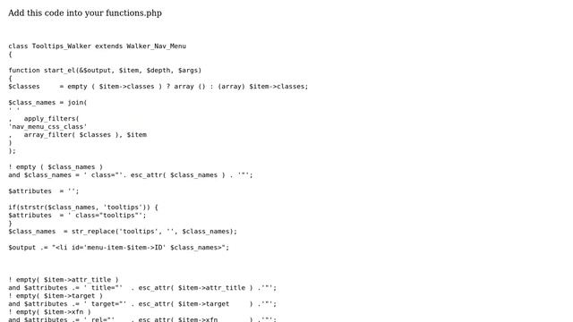 Wordpress: How to add a CSS class to the tooltip on a navigation menu? смотреть онлайн