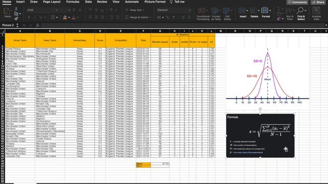 2 Minutes Football Excel - How to calculate the Standard Deviation (SD) смотреть онлайн