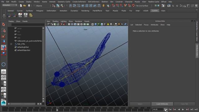 Автоматическое создание анимации рыбки в программе MAYA смотреть онлайн