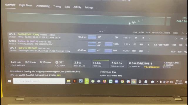 NVIDIA CMP 170HX Test Mining Other Coins ETC RVN ERG FIRO FLUX | Crypto Mining 2022 ξ ₿ 香港加密貨幣挖礦
