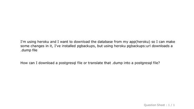 MySQL : How can I download db from heroku? смотреть онлайн
