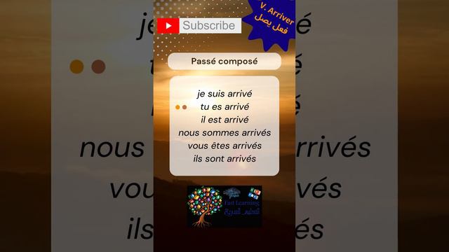 Verbe Arriver فعل يصل // a l'indicatif présent, passé composé et future смотреть онлайн