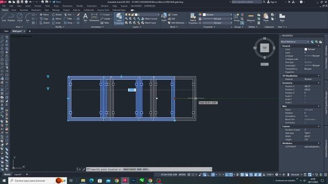 Autocad Dynamic Block - Wall gate (Elevation) смотреть онлайн