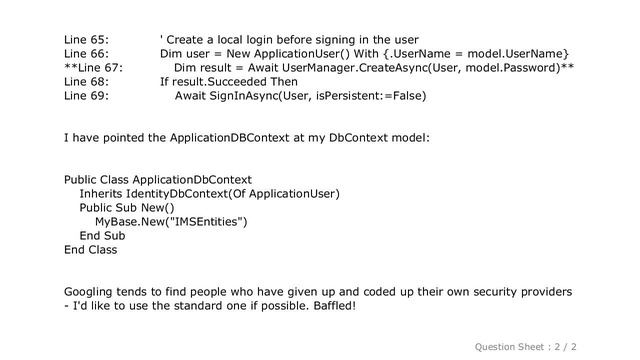 MySQL : ASP.NET/Identity Error: The entity type ApplicationUser is not part of the model for the cu смотреть онлайн