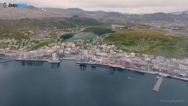 Finnmark Hammerfest City Ariel View Norway смотреть онлайн