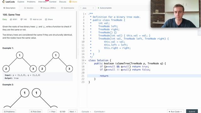 100. Same Tree Java Solution смотреть онлайн