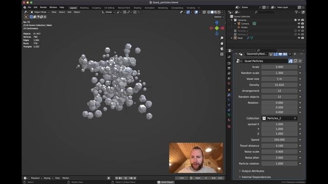 Geometry node particle system - Distribute points in volume - Blender 3.4 смотреть онлайн