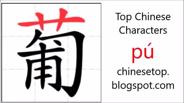 Chinese Character 葡萄 (pútáo, Grape)