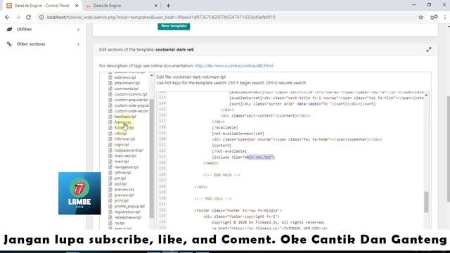 Cara Mengganti Dan Setting Template DLE - Tutorial Data LifeEngine смотреть онлайн