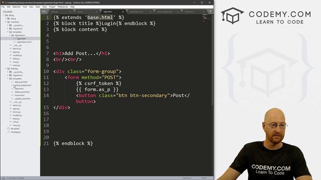 Creating Blog User Logins With Authentication - Django Blog #9 смотреть онлайн