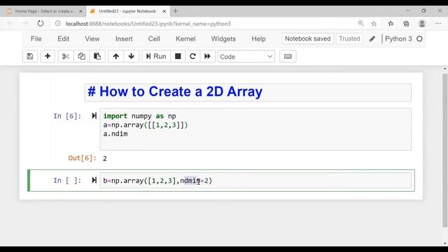 HOW TO CREATE A ARRAY OF ANY DiMENSION IN PYTHON USING NUMPY LIBRARY смотреть онлайн