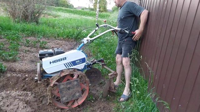 Дисковый окучник на мотоблоке НЕВА. Hoeing potatoes. смотреть онлайн