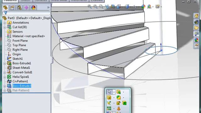 How to Model Spiral Stairs in SolidWorks смотреть онлайн