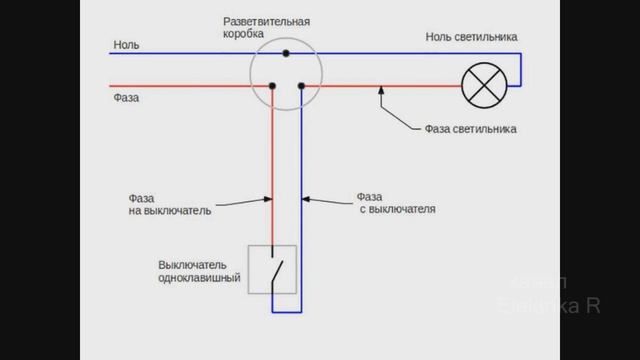 Схема подключения одноклавишного выключателя. смотреть онлайн