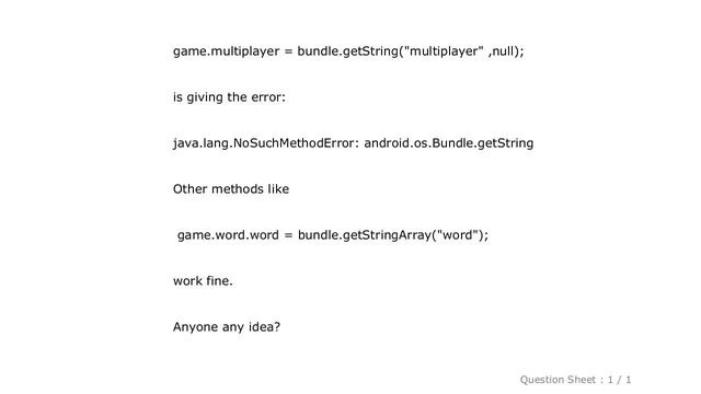 Android : java.lang.NoSuchMethodError: android.os.Bundle.getString смотреть онлайн