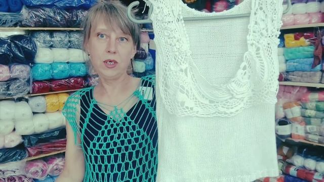 Зелёная майка - сетка из Alize Diva . смотреть онлайн
