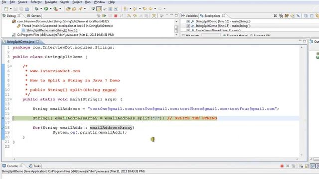 SPLIT A STRING IN JAVA DEMO смотреть онлайн