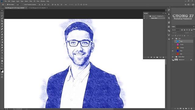 Sketch Effect Action in Adobe Photoshop - Free Download смотреть онлайн