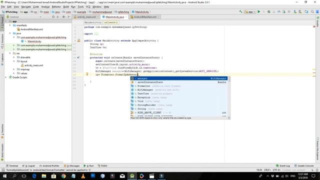 How to get the ip address of an android mobile | Android Studio смотреть онлайн