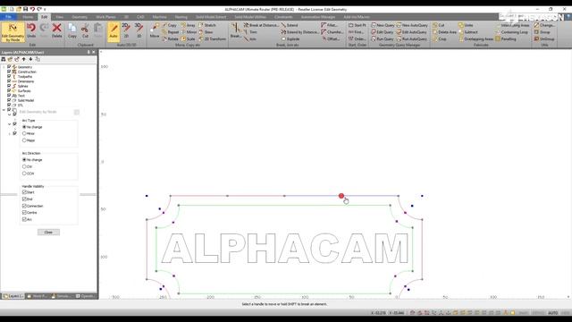 Geometries Edit By Node | ALPHACAM 2020.1 смотреть онлайн