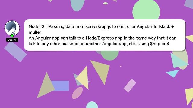 NodeJS : Passing data from server/app.js to controller Angular-fullstack + multer смотреть онлайн
