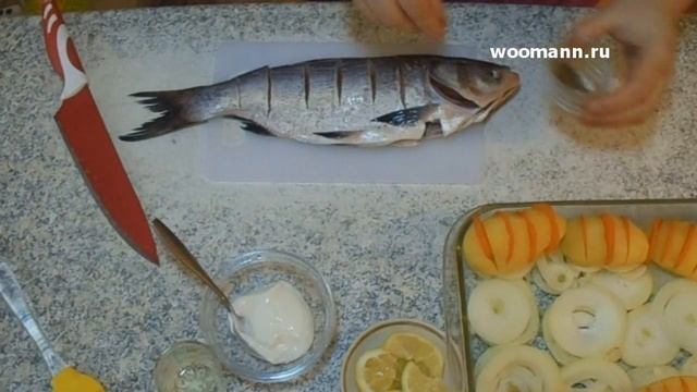 Запеченная рыба в духовке .# Блюда из рыбы смотреть онлайн