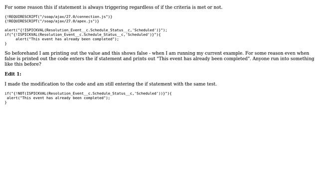 Salesforce: IsPickVal having issues inside of OnClick Javascript смотреть онлайн