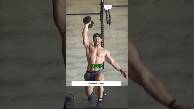 Overhead lunge #workout #dumbbell смотреть онлайн