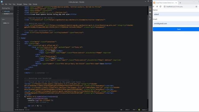 PHP CRUD Using AJAX (PART 1) - Create a form and submit via ajax смотреть онлайн
